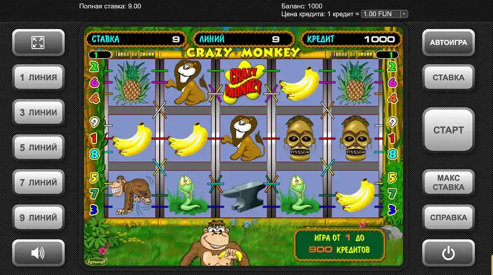 слот crazy monkey
